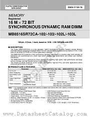 MB8516SR72CA datasheet pdf Fujitsu Microelectronics