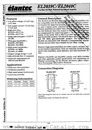 EL2039C datasheet pdf Elantec Semiconductor