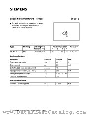 BF994 datasheet pdf Siemens