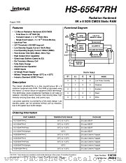 HS9-65647RH-8 datasheet pdf Intersil