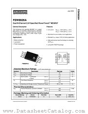 FDW9926 datasheet pdf Fairchild Semiconductor