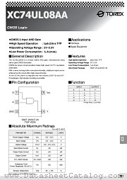 XC74UL08AA datasheet pdf Torex Semiconductor