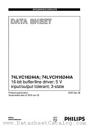 VCH16244ADL datasheet pdf Philips