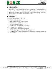 SN67004 datasheet pdf SONiX Technology Company
