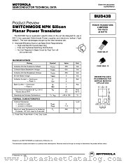 BUD43B datasheet pdf ON Semiconductor