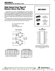 MC10231 datasheet pdf ON Semiconductor