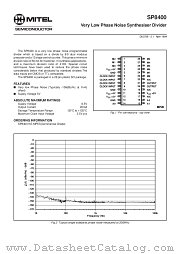 SP8400KGMPES datasheet pdf Mitel Semiconductor