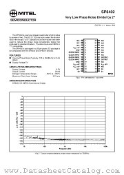 SP8402KGMPES datasheet pdf Mitel Semiconductor