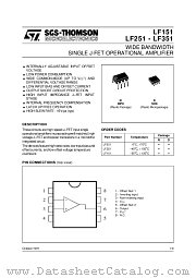 LF251-LF351 datasheet pdf ST Microelectronics