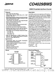 CD4029 datasheet pdf Intersil