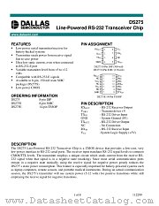 DS275S datasheet pdf MAXIM - Dallas Semiconductor