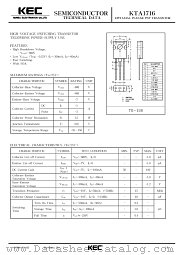 KTA1716 datasheet pdf Korea Electronics (KEC)