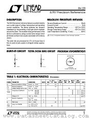 RH129B datasheet pdf Linear Technology