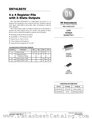 SN74LS670D datasheet pdf ON Semiconductor
