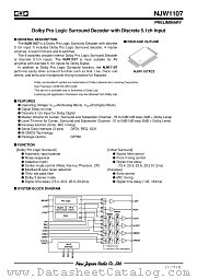 NJW1107 datasheet pdf New Japan Radio