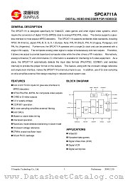 SPCA711A datasheet pdf SunPlus