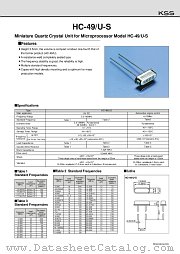 HC-49U-S datasheet pdf Kyocera Kinseki Corporation