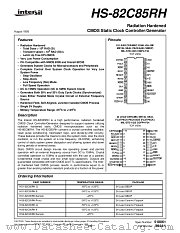 HS9-82C85RH datasheet pdf Intersil