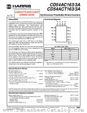 CD54ACT163 datasheet pdf Intersil