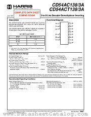 CD54ACT1383A datasheet pdf Intersil