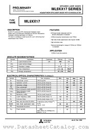 ML9XX17 datasheet pdf Mitsubishi Electric Corporation