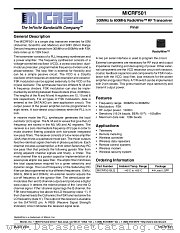 MICRF501BLQ datasheet pdf Micrel Semiconductor