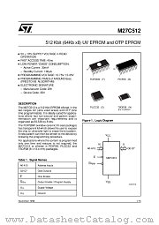 M27C512-12XN1TR datasheet pdf ST Microelectronics