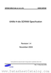 K4S640832H-TC75 datasheet pdf Samsung Electronic
