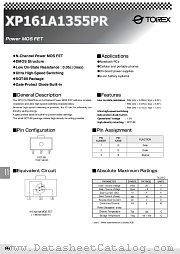 0785_XP161A1355PR datasheet pdf Torex Semiconductor