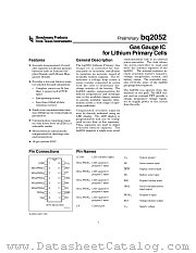 BQ2052SN datasheet pdf Texas Instruments