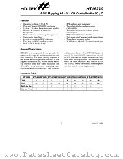 HT16270 datasheet pdf Holtek Semiconductor