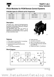 TSOP1730GL1 datasheet pdf Vishay