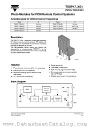 TSOP1738XG1 datasheet pdf Vishay