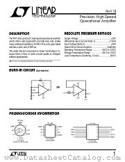 RH118 datasheet pdf Linear Technology
