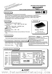 M62430 datasheet pdf Mitsubishi Electric Corporation
