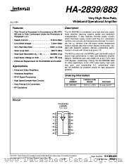 HA-2839 datasheet pdf Intersil