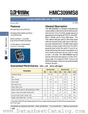 HMC309MS8 datasheet pdf Hittite Microwave Corporation