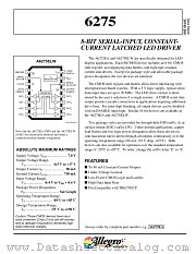 6275 datasheet pdf Allegro MicroSystems