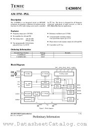 U4280BM datasheet pdf TEMIC