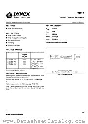 TK1214K datasheet pdf Dynex Semiconductor