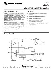 ML6674CQ datasheet pdf Micro Linear
