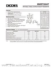 MMBT3904T-7 datasheet pdf Diodes
