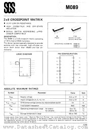 M089 datasheet pdf SGS-Ates Componenti Electronici S P A