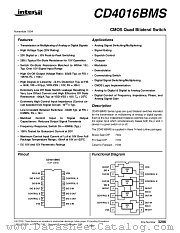 CD4016BMS datasheet pdf Intersil