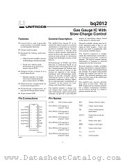 BQ2012SN datasheet pdf Texas Instruments