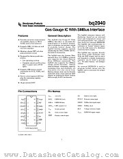 BQ2040SN datasheet pdf Texas Instruments