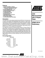AT89C1051U-24PC datasheet pdf Atmel