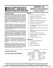 MICRF002BM datasheet pdf Micrel Semiconductor