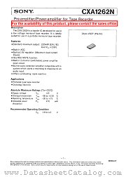 CXA1262 datasheet pdf SONY