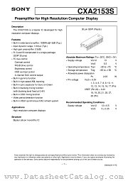CXA2153 datasheet pdf SONY